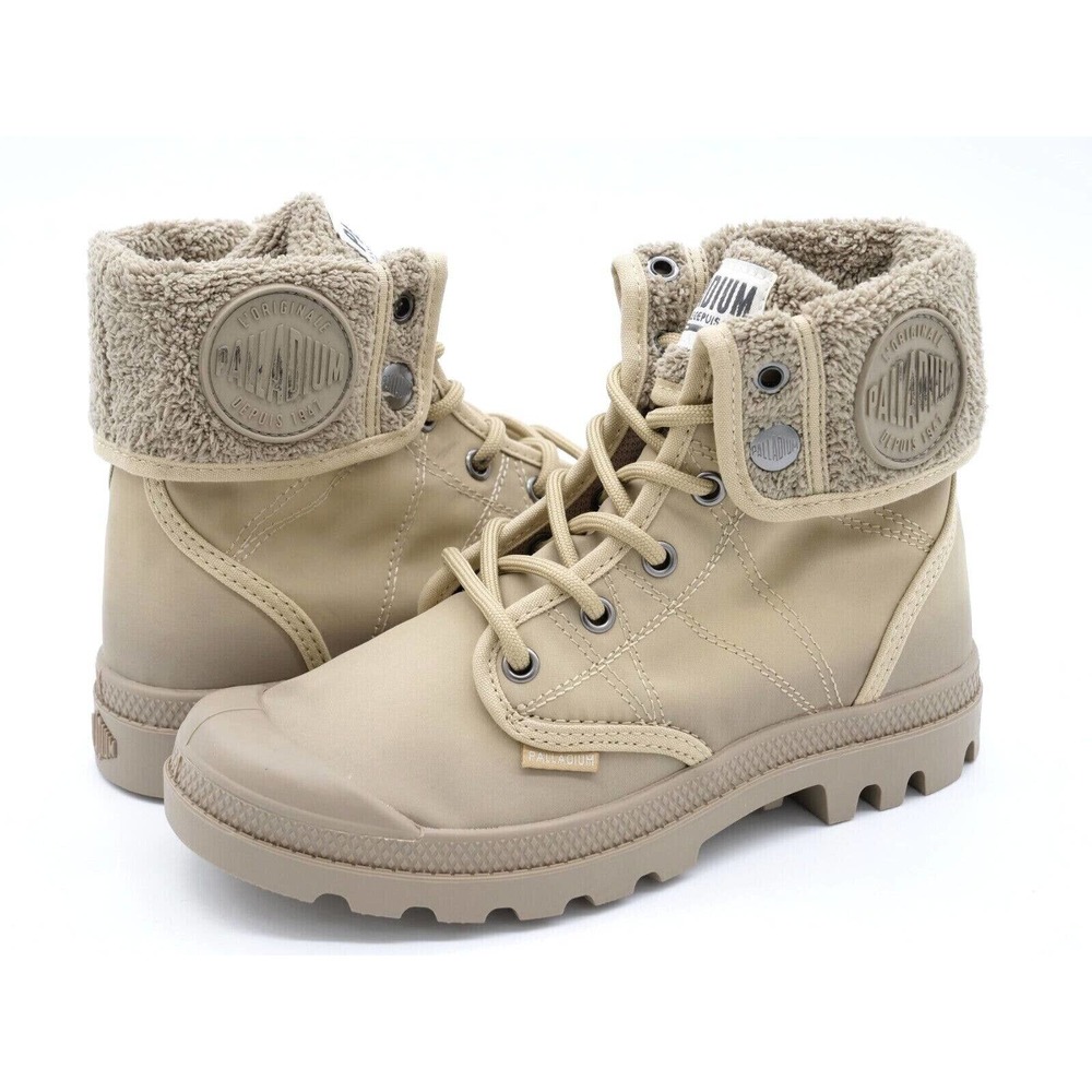 Palladium Pallabrousse Baggy TX Womens 5.5 Safarai/Dune Faux Fur Lined Boots